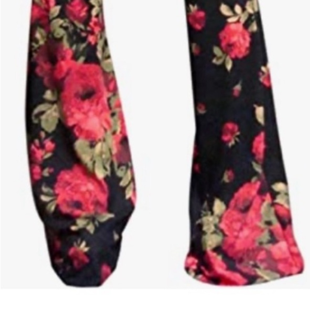 floral red rose bohemian bell bottom flared pant festival rave high waisted sexy